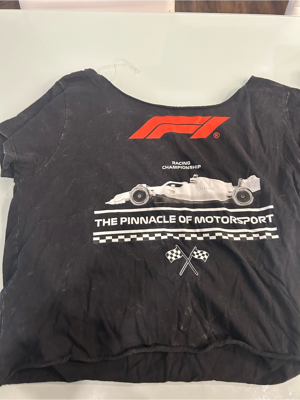 Hybrid Apparel Black Kids Racing Graphic Tee with Red F1 Logo